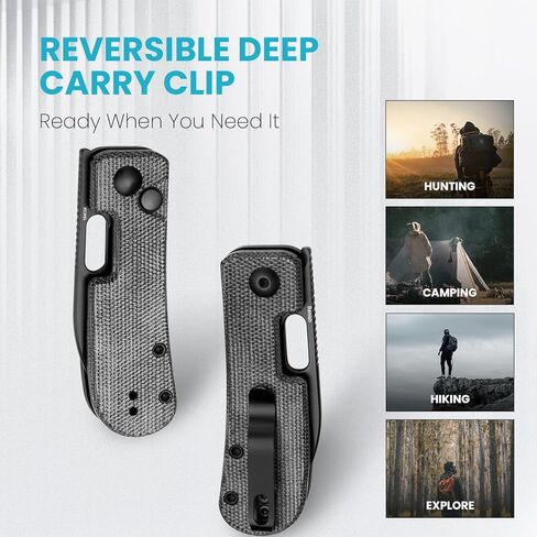 سكين جيب كيزر بانيش قابل للطي، 2.3 بوصة 154 سم سكين EDC صغير من الفولاذ، مقبض ميكارتا سكين صغير للرجال والنساء سكاكين حادة للتخييم والمشي لمسافات طويلة، V2676C1 in Kuwait