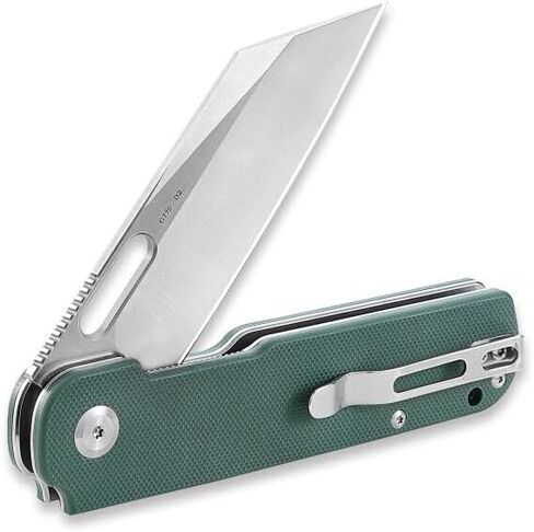 سكين جيب G770-GR EDC قابل للطي بشفرة حادة D2 من الفولاذ المقاوم للصدأ مقبض G10 مع مشبك خارجي قابل للطي وليس سكين أوتوماتيكي للصيد والصيد والمشي لمسافات طويلة أفضل هدية للرجال (أخضر) in Kuwait