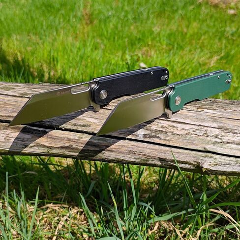 سكين جيب G770-GR EDC قابل للطي بشفرة حادة D2 من الفولاذ المقاوم للصدأ مقبض G10 مع مشبك خارجي قابل للطي وليس سكين أوتوماتيكي للصيد والصيد والمشي لمسافات طويلة أفضل هدية للرجال (أخضر) in Kuwait