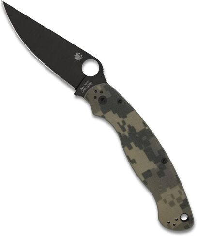 سكين جيب Spyderco Military 2 قابل للطي مع شفرة فولاذية 4 بوصات CPM S30V ومقبض G-10 - سكين EDC للرجال والنساء، مثالي للصيد والتكتيكي والتخييم والبقاء - PlainEdge -C36GPCMOBK2 in Saudi Arabia