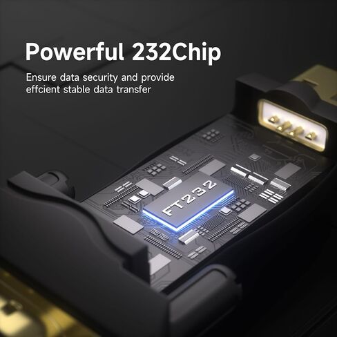 محول تسلسلي USB 2.0 إلى DB9 ذكر RS232 أسود مع شريحة FTDI FT232RL - موصلات مطلية بالذهب - متوافق مع أنظمة التشغيل Windows 11/10 وMac وLinux in Kuwait