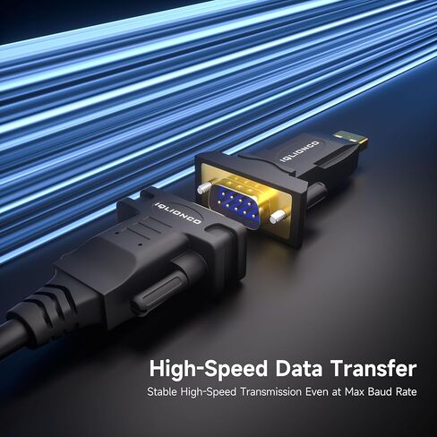 محول تسلسلي USB 2.0 إلى DB9 ذكر RS232 أسود مع شريحة FTDI FT232RL - موصلات مطلية بالذهب - متوافق مع أنظمة التشغيل Windows 11/10 وMac وLinux in Kuwait