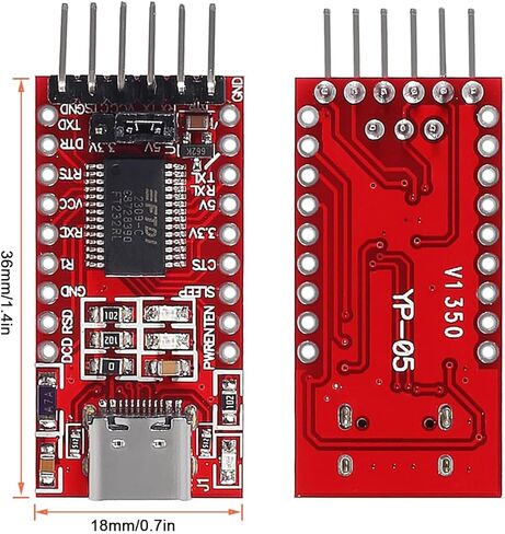 2 قطعة USB إلى TTL محول مسلسل محول نوع-C FT232RL وحدة 3.3 فولت 5.5 فولت FTDI لوحة القطع متوافق مع اردوينو in Saudi Arabia