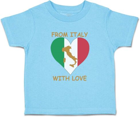 Toddler T-Shirt from Italy with Love Heart Flag Map Countries Flag Map Clothes in Saudi Arabia
