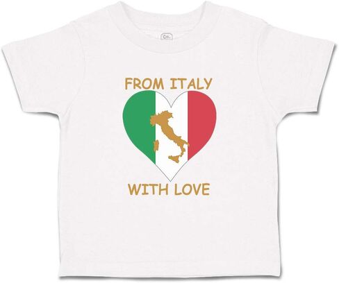 Toddler T-Shirt from Italy with Love Heart Flag Map Countries Flag Map Clothes in Saudi Arabia