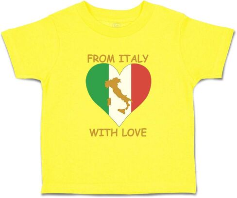 Toddler T-Shirt from Italy with Love Heart Flag Map Countries Flag Map Clothes in Saudi Arabia