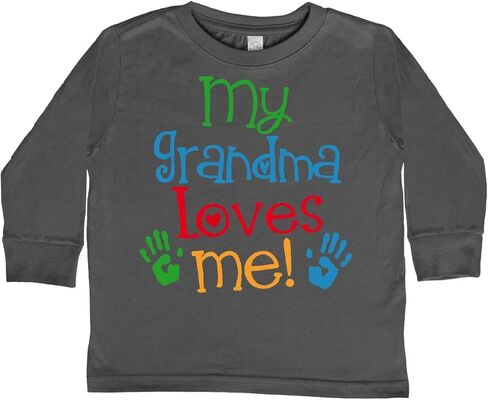 inktastic My Grandma Loves Me Gift Toddler Long Sleeve T-Shirt in Kuwait