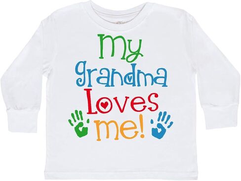 inktastic My Grandma Loves Me Gift Toddler Long Sleeve T-Shirt in Saudi Arabia