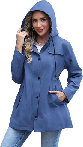 RUMIA Raincoat Women Waterproof Long Hooded Trench Coats Lined Windbreaker Jackets for Women 2025 S-2XL in Saudi Arabia