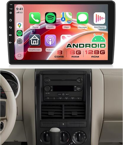 8 Core 6G+128G CAR Radio for Ford Explorer 2005-2010 ، Rimoody Android 13 Car Stereo Carplay Android Auto Mirror Link 10.1 '' GPS GPS Bluetooth wifi fm camera in Kuwait