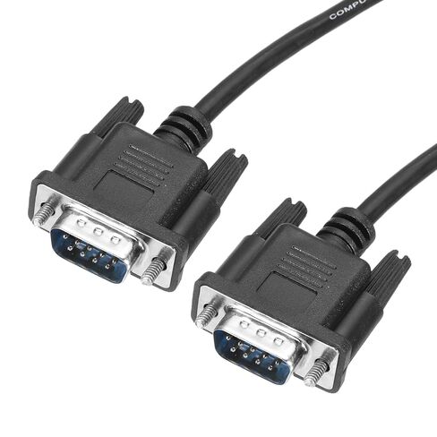 Generic 3.3 ft DB9 RS232 Serial Cable, Straight Through RS-232 Male to Male 9 Pin Extension Cable for Data Communication, Black in Saudi Arabia