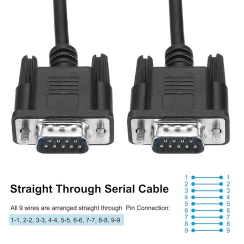 Generic 3.3 ft DB9 RS232 Serial Cable, Straight Through RS-232 Male to Male 9 Pin Extension Cable for Data Communication, Black in Saudi Arabia