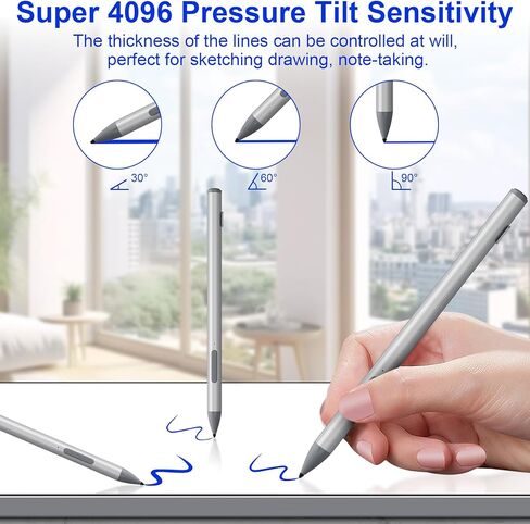 قلم Surface - قلم Surface Pro لجهاز Microsoft Surface Pro 11/9/10/8/X/7/6/5/4/3، شحن سريع USB-C، ضغط 4096، رفض راحة اليد، قلم Surface Pro لجهاز Surface Go 4/3/2/Book/Studio in Kuwait