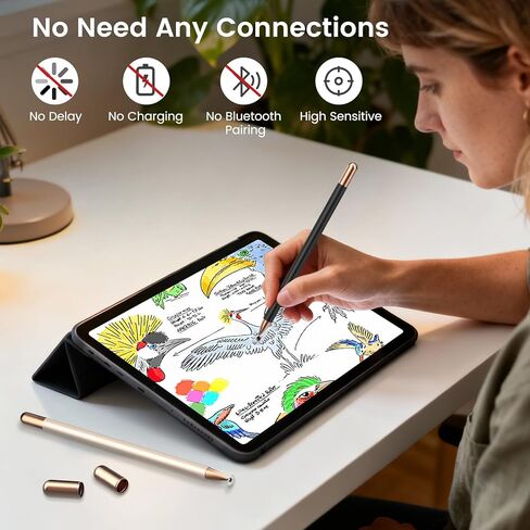 Double-Tipped Stylus, Stylus Pen for Touchscreen, High Sensitivity, Magnetic Caps, Stylus Pen for iPhone, iPad, Android, Galaxy Microsoft,Chromebook Tablet,Compatible with Capacitive Touch Screen in Saudi Arabia
