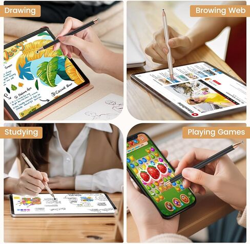 Double-Tipped Stylus, Stylus Pen for Touchscreen, High Sensitivity, Magnetic Caps, Stylus Pen for iPhone, iPad, Android, Galaxy Microsoft,Chromebook Tablet,Compatible with Capacitive Touch Screen in Saudi Arabia