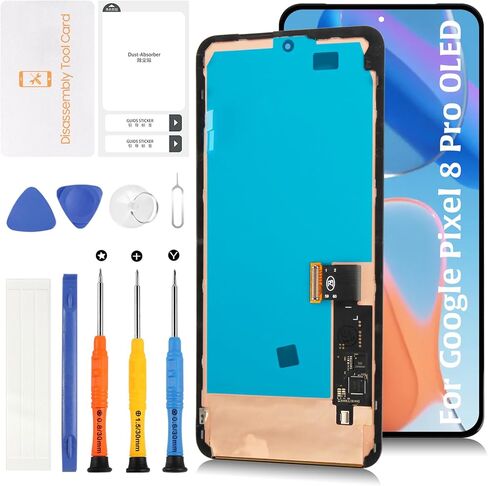 for Google Pixel 8 Pro Screen Replacement with Frame (Fingerprint Cable Transfer Required) Aftermarket Display for GC3VE G1MNW – 6.7" Touch Digitizer Assembly (Not Original LTPO OLED) in Saudi Arabia
