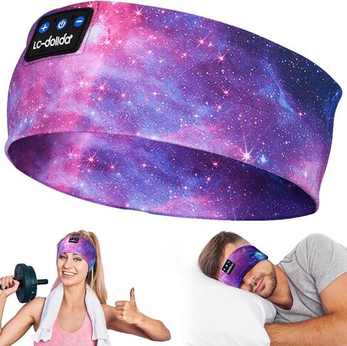 LC-dolida 2-Pack Sleep Headphones Ear Warmer Headband Bluetooth 5.4, Ear Warmers Muffs Cold Weather Winter Headband Ear Covers for Gift Workout Ski Running Cycling in Saudi Arabia
