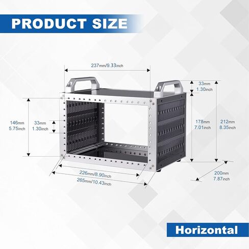 خزانة خادم صغيرة GeeekPi DeskPi RackMate TT لأجهزة الكمبيوتر الصغيرة/الشبكة/الخوادم/معدات الصوت/الفيديو، مع رف رف 7 بوصة 0.5U in Kuwait