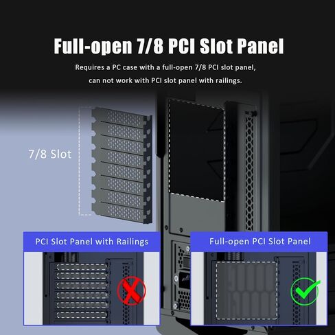 GLOTRENDS PCIe 5.0 GPU دعم قوس للتركيب الرأسي لوحدة معالجة الرسومات 2-Slot، RTX5090(Ti) RX9070(XT) GPU جاهز، يشغل لوحة دعامة PCIe/PCI ذات 7 فتحات للتثبيت in Saudi Arabia