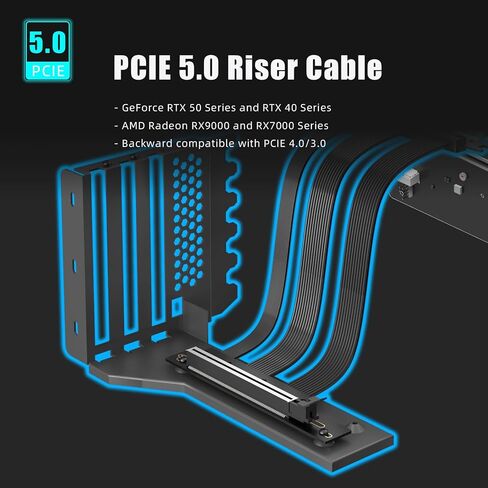 GLOTRENDS PCIe 5.0 GPU دعم قوس للتركيب الرأسي لوحدة معالجة الرسومات 2-Slot، RTX5090(Ti) RX9070(XT) GPU جاهز، يشغل لوحة دعامة PCIe/PCI ذات 7 فتحات للتثبيت in Saudi Arabia