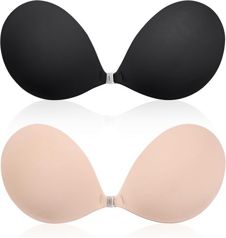 Strapless Sticky Bra Push Up for Women, Adhesive Silicone No Show Bra for Backless Dress, Invisible Reusable V Shape in Saudi Arabia