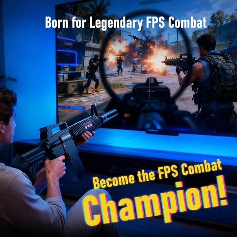 وحدة تحكم حركة MYKEMETEK الاحترافية FPS متوافقة مع PS5|PS4 - تصويب دقيق، تجربة غامرة في القتال بالأسلحة النارية، ردود فعل أصلية، وقت تشغيل 10 ساعات، لاسلكي 2.4 جيجا هرتز، يدعم جميع ألعاب FPS مثل Call of Duty وBattlefield in Saudi Arabia