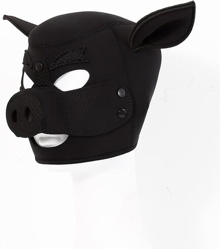 Pig Mask Hood. Soft Neoprene with Removable Face Cover, Funny Costume Gimp Mask with Pig Nose for Cosplay & Entertainment in Saudi Arabia