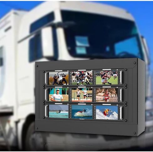 FEELWORLD Triple 5.5" 2RU 1920×1080 Broadcast LCD Rack Mount Monitor with 3G-SDI, HDMI, AV Input and Output T51PLUS in Saudi Arabia