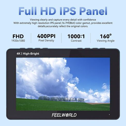 FEELWORLD F5 Prox Camera Monitor 5.5 Inch 1600nit High Bright DSLR Field, Touchscreen HD for Power Wireless Transmission 1920x1080 4K HDMI 60 in Out Type-c, Waveform 3D LUT F970 External Kit Install in Saudi Arabia