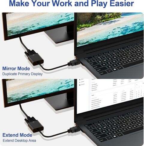 حزمة محول HDMI إلى VGA، محول HDMI إلى VGA أحادي الاتجاه مطلي بالذهب (ذكر إلى أنثى)، محول HDMI للشاشة، الكمبيوتر، الكمبيوتر المحمول، جهاز العرض، HDTV، Chromebook، Raspberry Pi، Xbox والمزيد in Kuwait