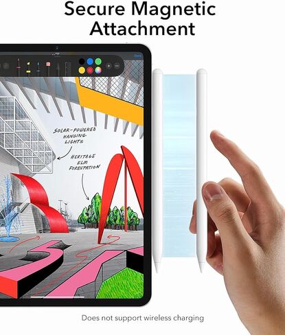 قلم ستايلس لجهاز iPad 2018-2025، حساسية للإمالة، رفض راحة اليد، متوافق مع iPad 11/10/9/8/7/6th Gen، Pro 12.9/11/13 بوصة M4، Air 3/4/5/M2/M3، Mini 5/6th، أبيض in Kuwait