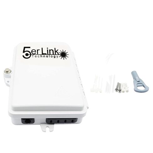 صندوق توزيع الألياف FTTH | صندوق مقسم ذو 4 منافذ مع 4 محولات مقرنة SC APC وضفيرة توصيل SCAPC أحادية الوضع | صندوق طرفي خارجي مقاوم للطقس من الألياف الضوئية FTTH مزود بالانصهار in Kuwait