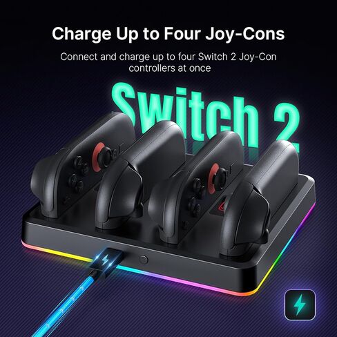NexiGo 2022 Enhanced Charging Dock for Nintendo Switch Joy-Con and Pro Controllers with USB Type-C Charging Cord and Charging Indicator, Fast Charger Charging Station (Gray) in Saudi Arabia