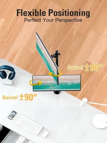 Stable Vertical Dual Monitor Stand, Stacked Monitor Mount for 2 Screens Up to 32 inch, Full Motion Monitor Desk Mount with Swivel, Tilt, Rotation, Holds 17.6 lbs Each, Max VESA 100x100mm in Saudi Arabia