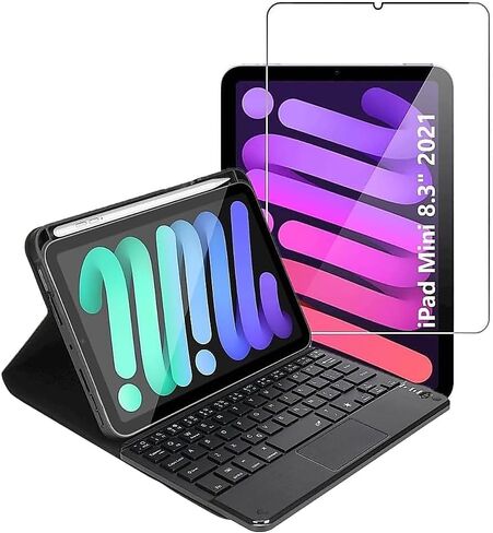 SaharaCase Designed for use with iPad mini (6th Generation 2021) Protection Bundle, Keyboard Folio Case with Tempered Glass Screen, Black (TB00061-ZD00030) in Saudi Arabia