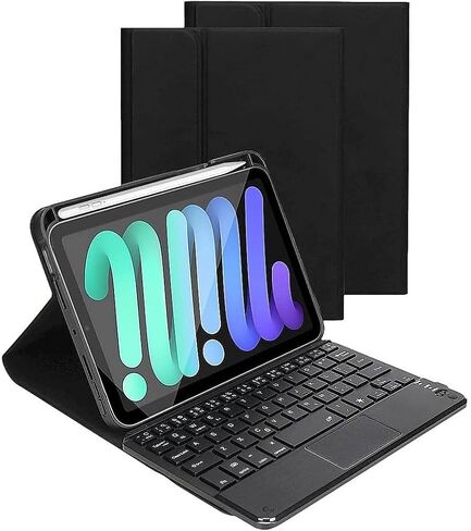 SaharaCase Designed for use with iPad mini (6th Generation 2021) Protection Bundle, Keyboard Folio Case with Tempered Glass Screen, Black (TB00061-ZD00030) in Saudi Arabia