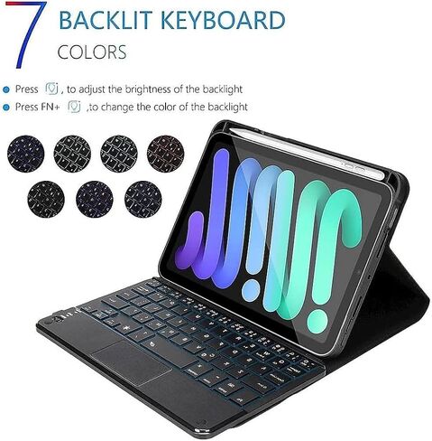 SaharaCase Designed for use with iPad mini (6th Generation 2021) Protection Bundle, Keyboard Folio Case with Tempered Glass Screen, Black (TB00061-ZD00030) in Saudi Arabia