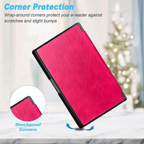 DMLuna Case for 7.3" Remarkable Paper Pro Move 2025, Slim Hardshell PU Leather Protective Cover Case, Built-in Pen Holder, Auto Sleep Wake,Hot Pink in Saudi Arabia