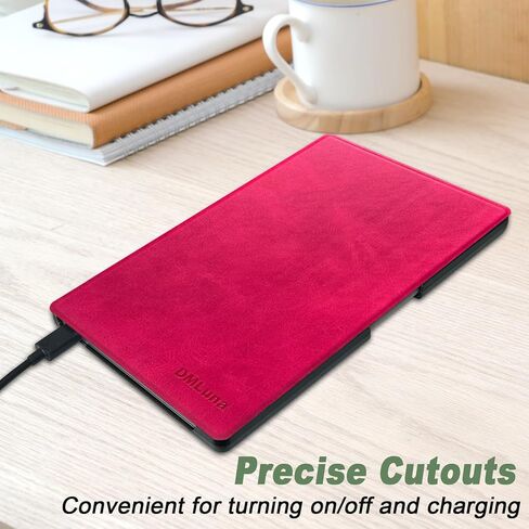 DMLuna Case for 7.3" Remarkable Paper Pro Move 2025, Slim Hardshell PU Leather Protective Cover Case, Built-in Pen Holder, Auto Sleep Wake,Hot Pink in Saudi Arabia