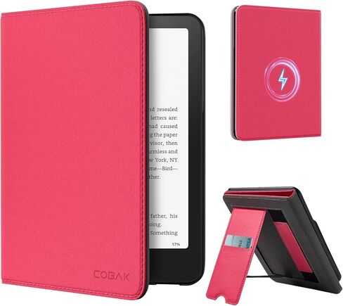 CoBak Wireless Charge Stand Case for 7" Kindle Paperwhite 12th Gen 2024 and Kindle Colorsoft with Hand Strap - Compatible with iPhone MagSafe, for Samsung/Anker Wireless Charging Pads, Auto Sleep Wake in Saudi Arabia