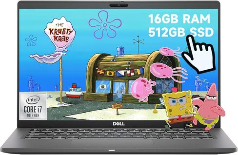 كمبيوتر محمول Dell Touchscreen Business Latitude 7410، شاشة لمس 14 بوصة FHD، Intel Core i7-10610U، ثنائي النواة 4.9 جيجا هرتز، ذاكرة الوصول العشوائي 16 جيجا DDR4 512 جيجا SSD، Windows 11 Pro (متجدد) in Kuwait