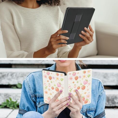 Cute Strawberry for 6" Kindle 11th Generation (2024/2022 Release) Glittering Star Slim Fit Cover,Auto Sleep/Wake Protective Case for Kindle Basic(Model NO.RS23CV/C2V2L3) in Kuwait