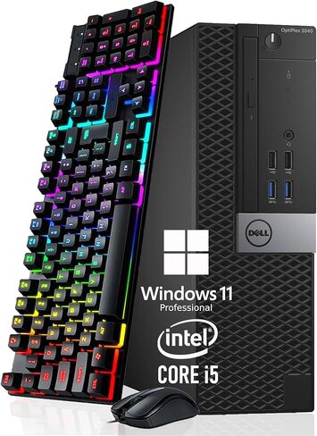 كمبيوتر مكتبي Dell OptiPlex 3040 SFF Tower، رباعي النواة i5-6500 يصل إلى 3.6 جيجا هرتز، ذاكرة الوصول العشوائي 8 جيجا، 256 جيجا SSD، لوحة مفاتيح وماوس، واي فاي، BT، Windows 11 Pro (متجدد) in Kuwait