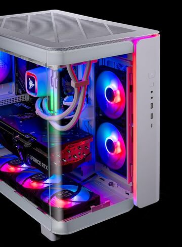 كمبيوتر سطح المكتب Skytech King 95 للألعاب، Ryzen 7 9800X3D 4.7 جيجا هرتز (5.2 جيجا هرتز Turbo)، AMD RX 9070 XT 16 جيجا، 2 تيرابايت Gen4 NVMe SSD، 32 جيجا DDR5 RAM 6000 RGB، 1000 وات ذهبي PSU، 360 مم ARGB AIO، واي فاي، ويندوز 11 in Kuwait