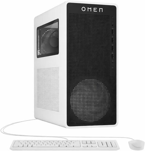 كمبيوتر مكتبي HP OMEN 16L للألعاب، Intel Core i7-14700F، ذاكرة الوصول العشوائي DDR5 سعة 16 جيجابايت، SSD 1 تيرابايت، NVIDIA GeForce RTX 5060 (8 جيجابايت GDDR6)، Windows 11 Home - أبيض - TG03-000 (متجدد) in Saudi Arabia