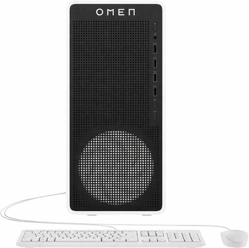 كمبيوتر مكتبي HP OMEN 16L للألعاب، Intel Core i7-14700F، ذاكرة الوصول العشوائي DDR5 سعة 16 جيجابايت، SSD 1 تيرابايت، NVIDIA GeForce RTX 5060 (8 جيجابايت GDDR6)، Windows 11 Home - أبيض - TG03-000 (متجدد) in Saudi Arabia