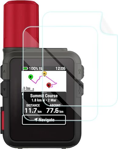 واقي شاشة لجهاز Garmin inReach Mini 3 Plus Satellite Communicator، غشاء نانو مقاوم للخدش عالي الدقة، شفاف عالي الدقة، خالٍ من الفقاعات مع مجموعة تركيب سهلة، عبوتان. in Kuwait