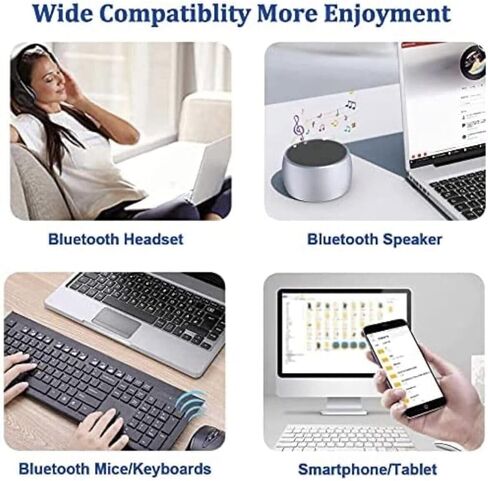 Bluetooth USB Dongle Stick, Bluetooth Adapter 5.0 Receiver Audio Aux Transmitter Wireless USB Receiver for Keyboard, PC, Mobile in Kuwait