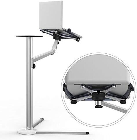 UP-8 Multifunction 3in1 Computer Floor Stand for All Laptop/Tablet PC/Smartphone Holder Height/Angle Adjustable with Mouse Tray in Kuwait