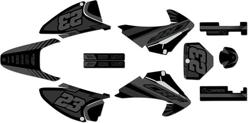 Graphics Kit for Honda CRF150F / CRF230F (2003-2007) FH Series Smoke 09 Mil - Dirt pit bike motorcycle stickers, dirtbike racing automotive decal motocross accessories no-plastics in Saudi Arabia